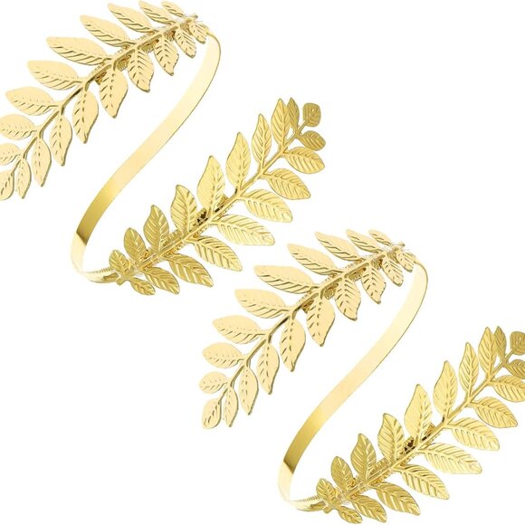 2pcs Metal Arm Cuff Bracelets Greek Roman Style Adjustable for Women - Picture 1 of 7
